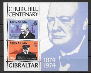 colección sellos personalidad Gibraltar 1974