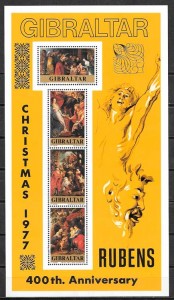 sellos arte Gibraltar 1977