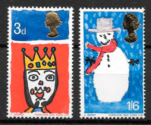 sellos navidad Gran Bretaña 1966