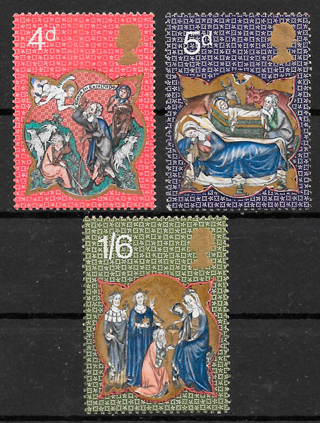 sellos navidad Gran Bretana 1970