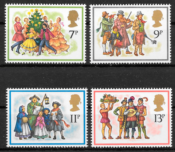 coleccion selos navidad Gran Bretana 1978