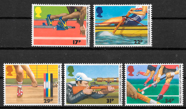 coleccion sellos Gran Bretana 1986