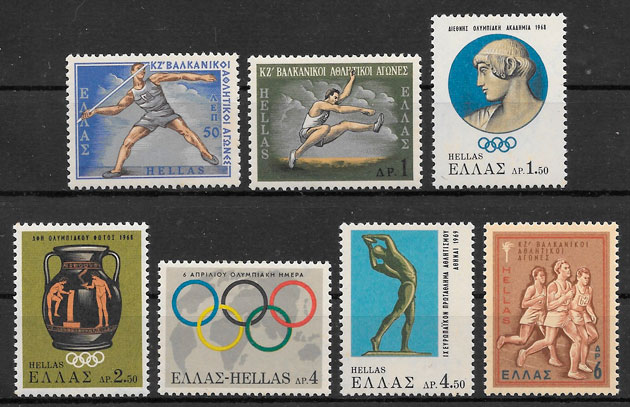 filatelia deporte Grecia 1968