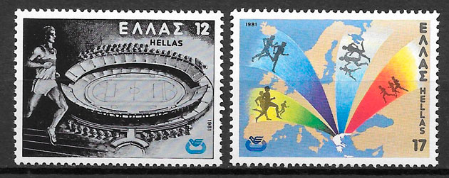 filatelia colección deporte Grecia 1981