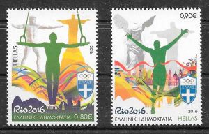 filatelia colección deporte Grecia 2016