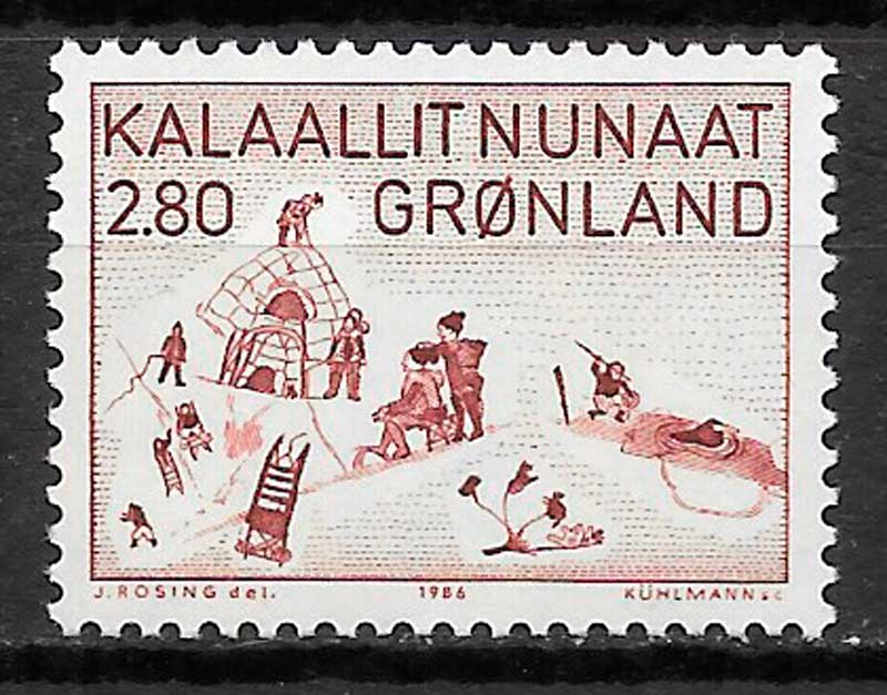 filatelia arte Groenlandia 1986