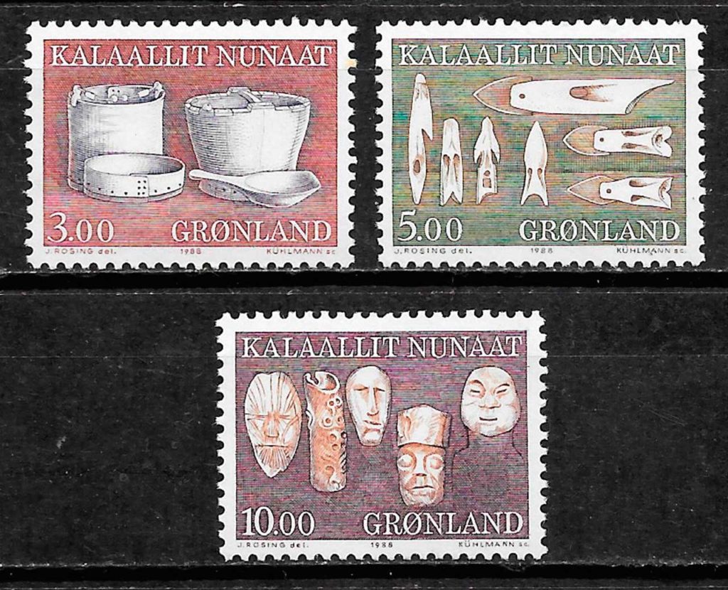 coleccion sellos arte Groenlandia 1988