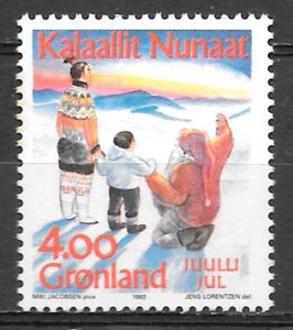 coleccion sellos navidad Groenlandia 1993