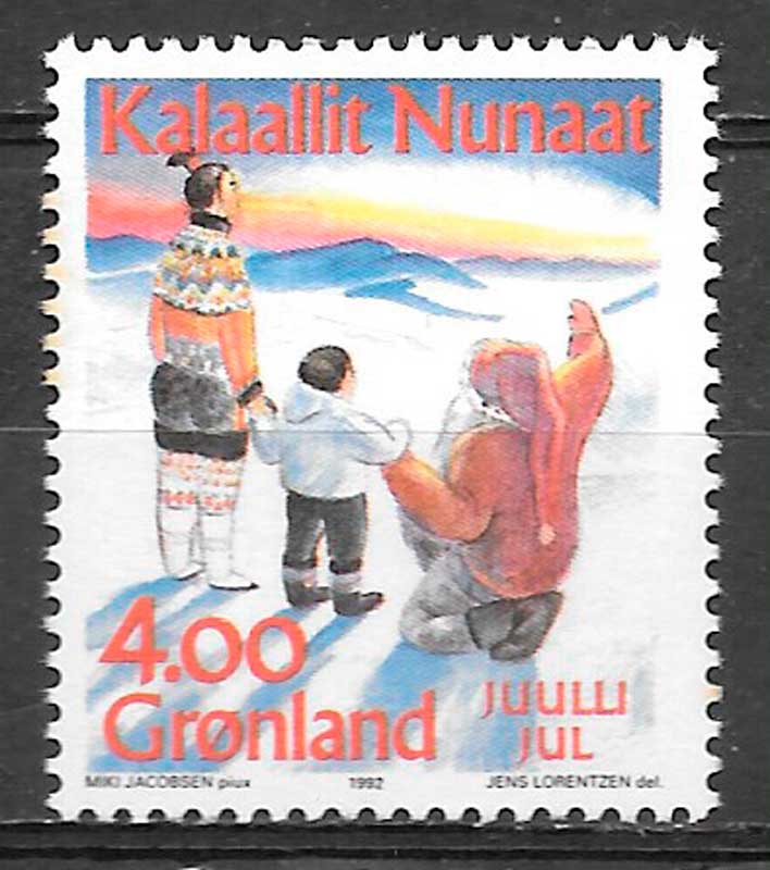 coleccion sellos navidad Groenlandia 1993