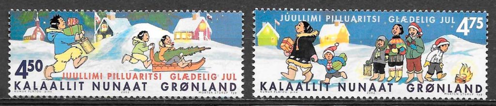 sellos navidad Groenlandia 2002