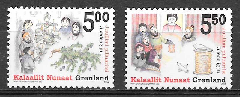 sellos navidad Groenlandia 2004