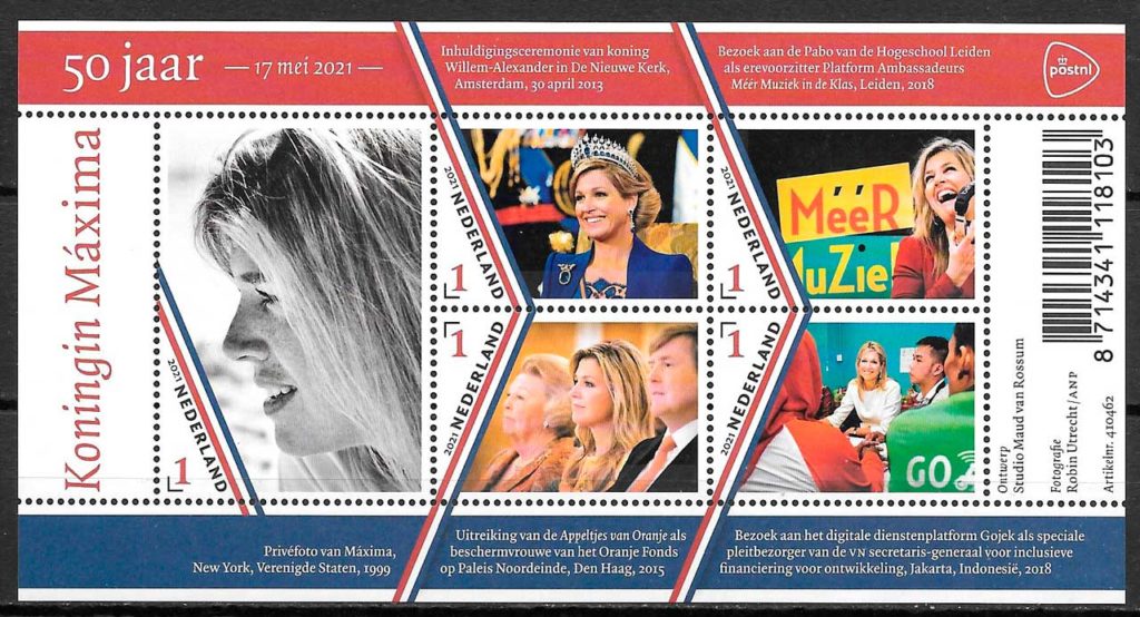 filatelia coleccion personalidades Holanda 2021