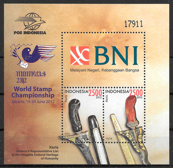 colección sellos arte Indonesia 2012