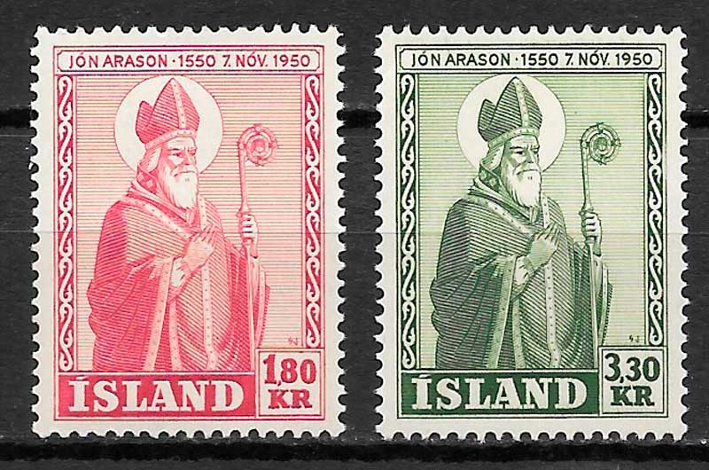 sellos personalidades Islandia 1950