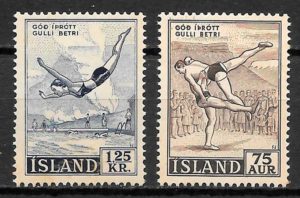 filatelia deporte Islandia 1955