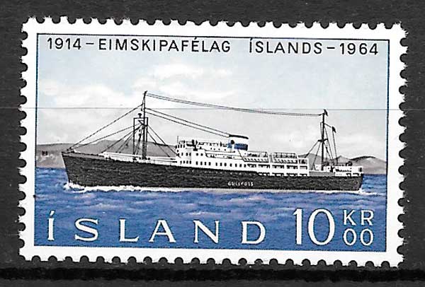 coleccion selos transporte Islandia 1964