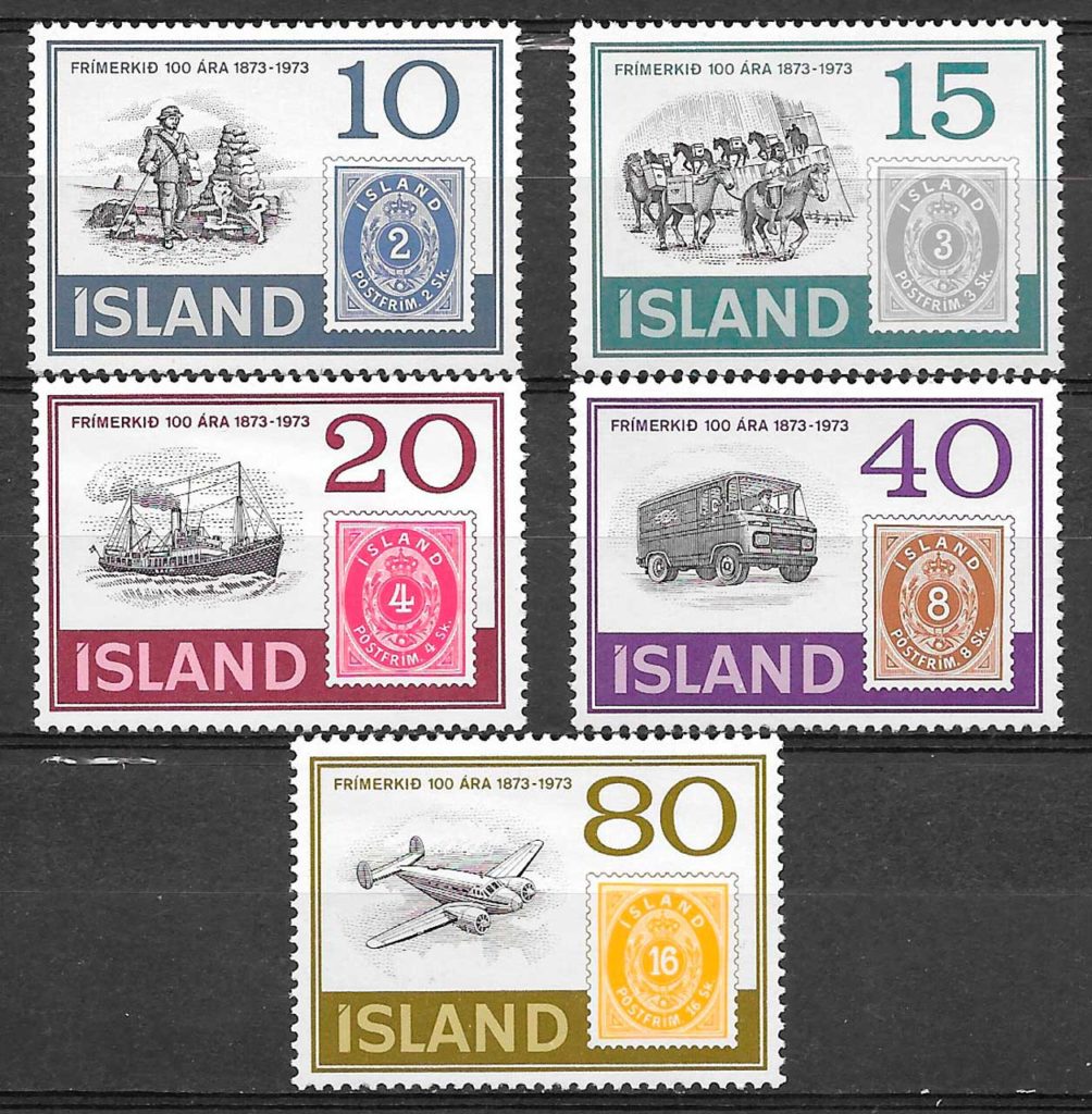 coleccion selos transporte Islandia 1973
