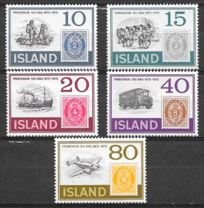 coleccion selos transporte Islandia 1973
