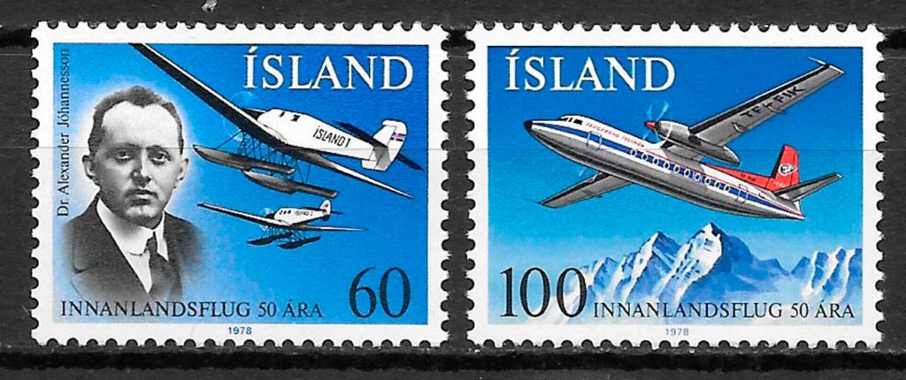 coleccion sellos transporte Islandia 1978