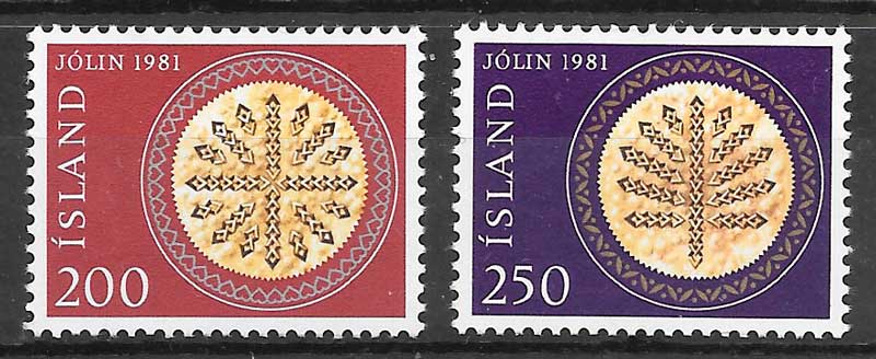 sellos navidad Islandia 1981