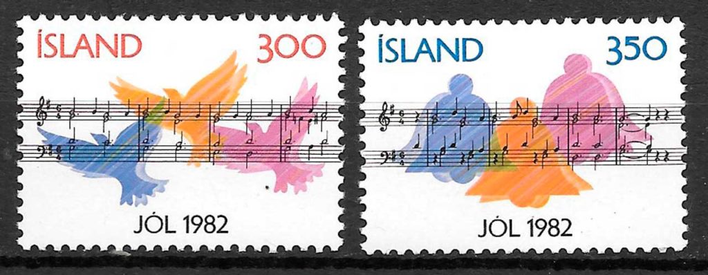 coleccion sellos navidad Islandia 1982