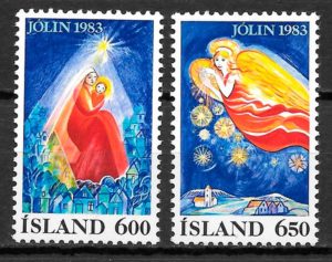 filatelia coleccion navidad Islandia 1983