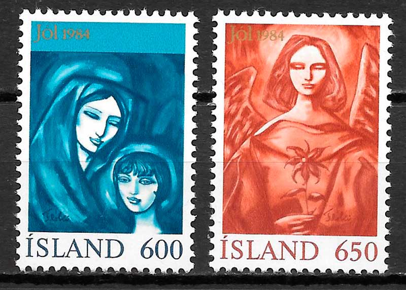 sellos navidad Islandia 1984