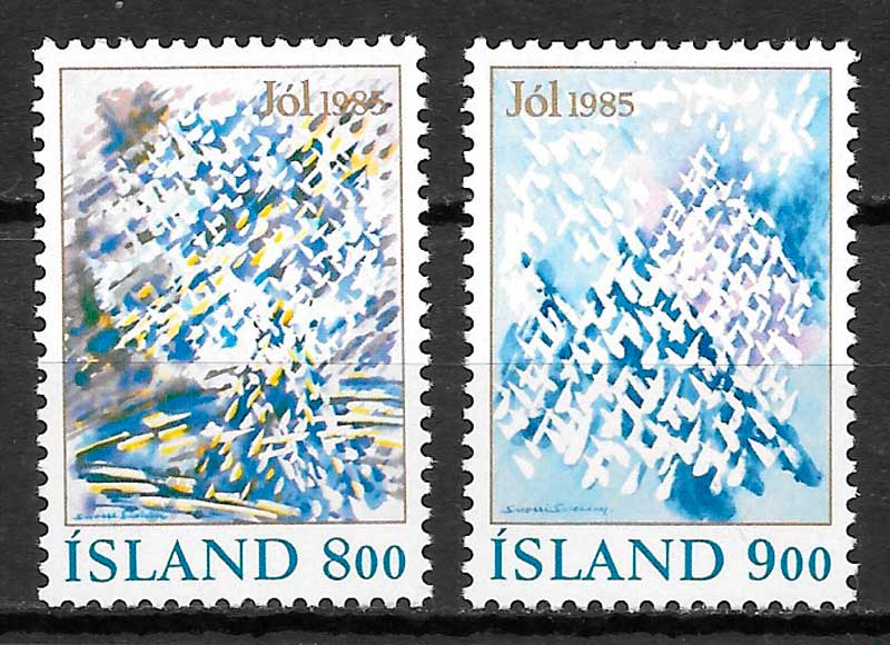 sellos navidad Islandia 1985