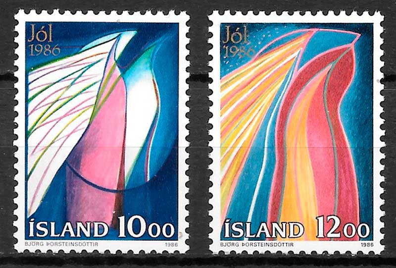 sellos navidad Islandia 1986