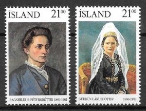 coleccion selos personalidades Islandia 1990