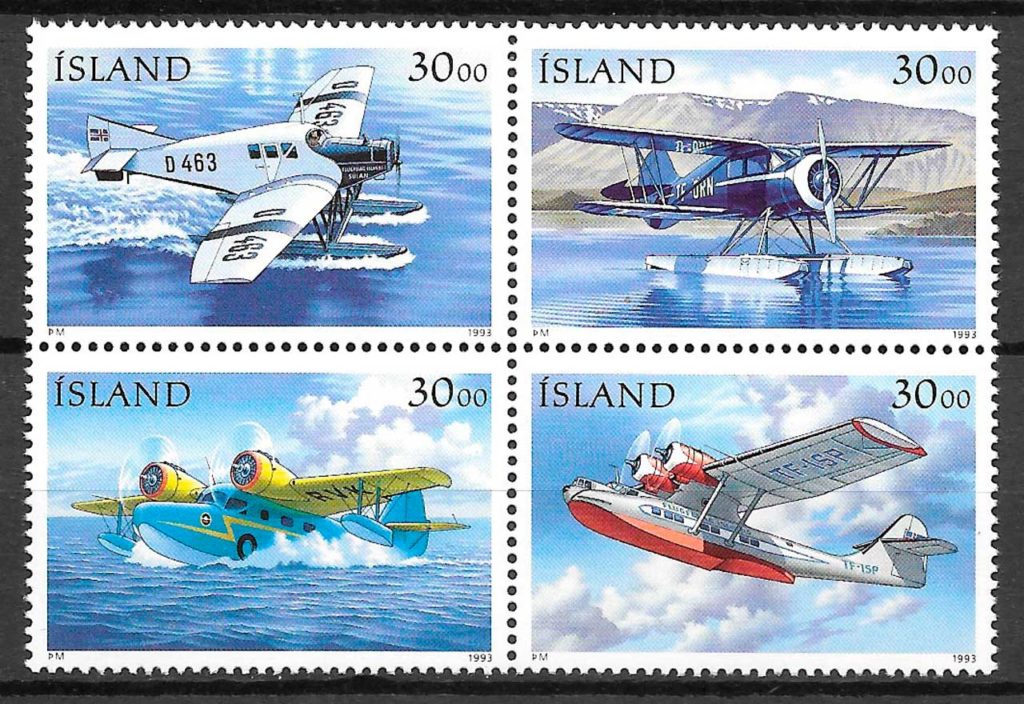 coleccion sellos transporte Islandia 1993