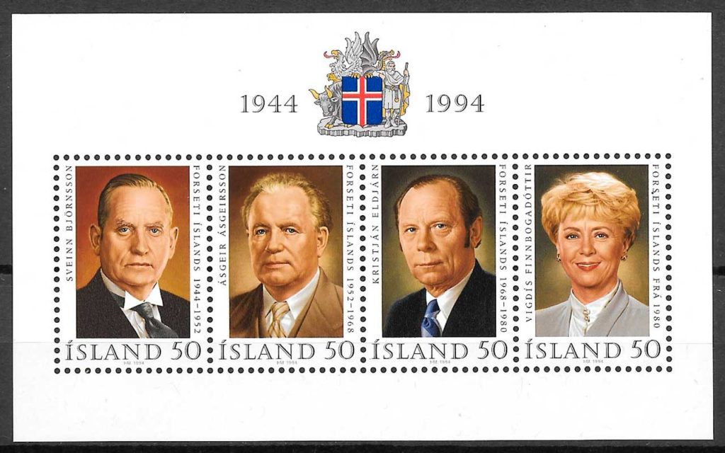 filatelia personalidades Islandia 1993