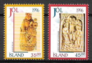 filatelia coleccion navidad Islandia 1996