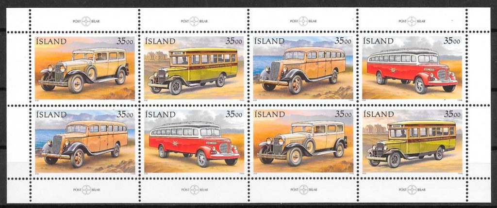 coleccion sellos transporte Islandia 1996