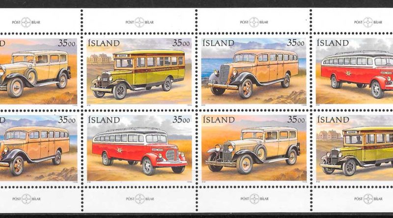 coleccion sellos transporte Islandia 1996