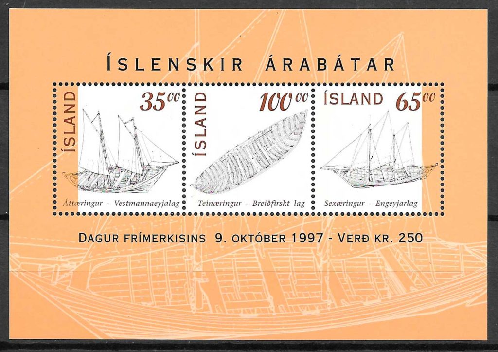 coleccion sellos transporte Islandia 1997