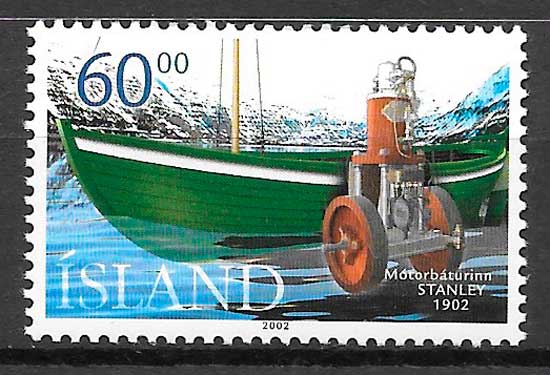 coleccion sellos transporte Islandia 2002