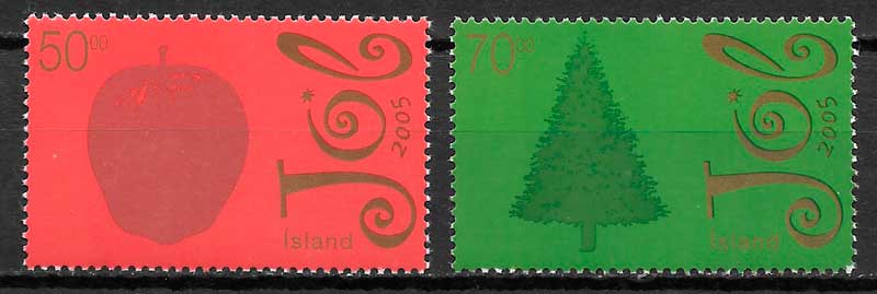 filatelia coleccion navidad Islandia 2005