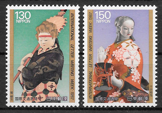 sellos Japon 1987 arte