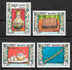 filatelia colección arte Kampuchea 1987