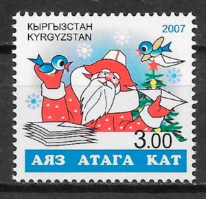 filatelia coleccion navidad Kirgikistan 2007