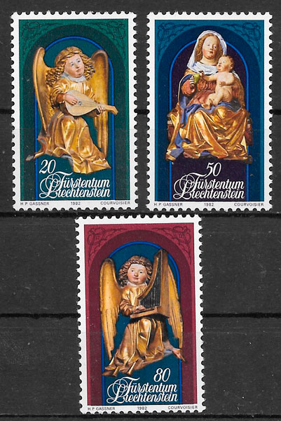 filatelia colección navidad Liechtenstein 1982