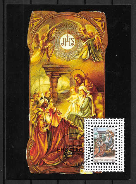 sellos navidad Liechtenstein 2004