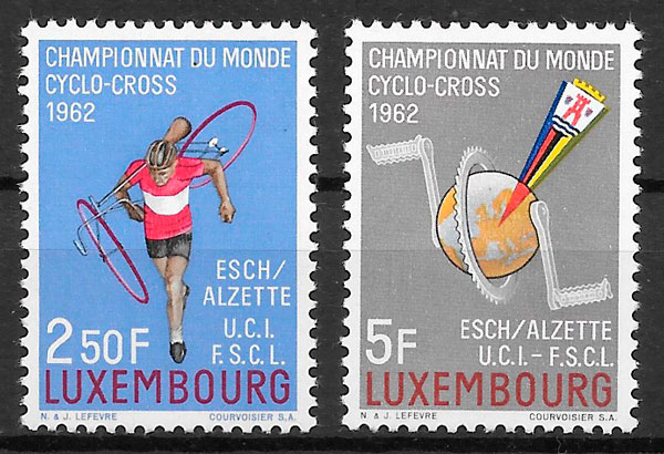 filatelia deporte Luxemburgo 1962