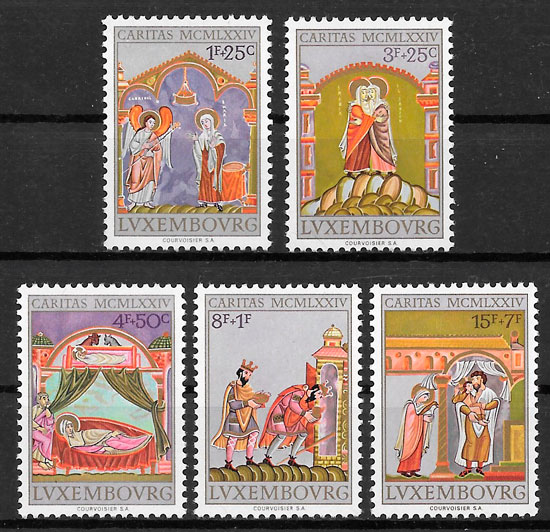 sellos arte Luxemburgo 1974
