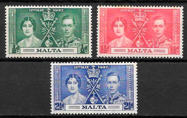 sellos personalidad Malta 1937