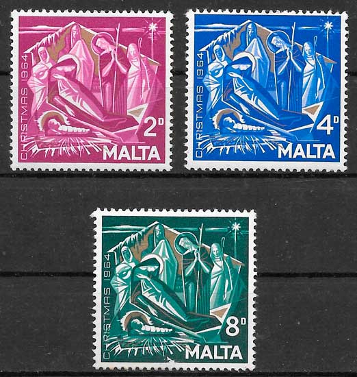 sellos navidad Malta 1964