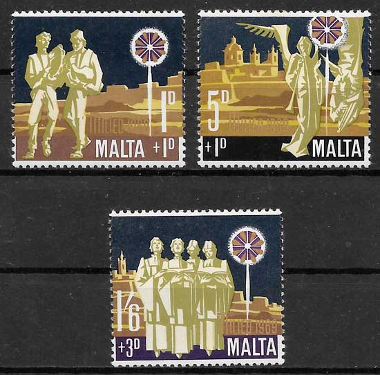coleccion sellos navidad Malta 1969