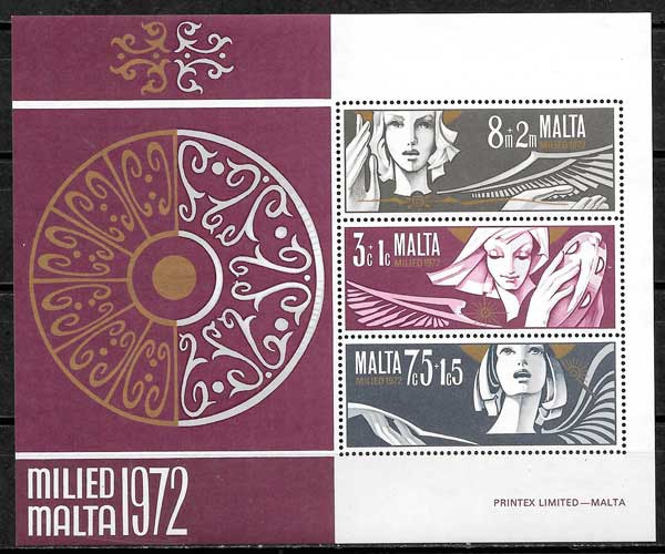 sellos navidad Malta 1972