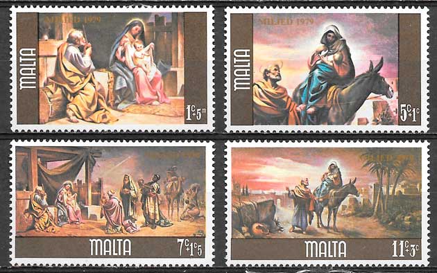 filatelia navidad Malta 1979